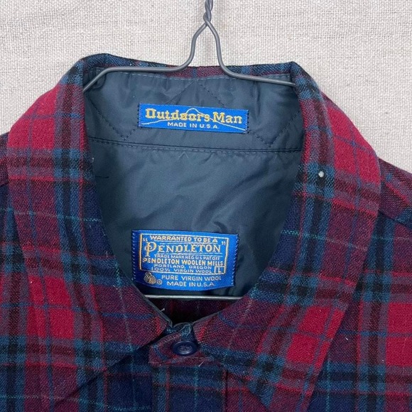 Vintage 70s 80s Pendleton Outdoors Man Wool Plaid Flannel‎ Button Down Shirt - Picture 3 of 7